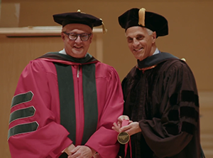 Dean Robert Harrington presents Dr. Souweidane with the 2024 Dean's Award for Excellence in Mentorship